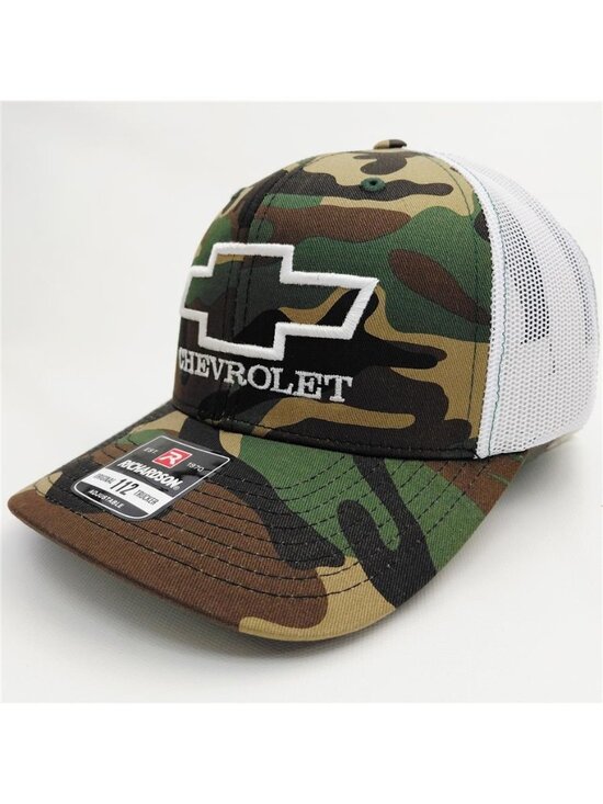 Chevy Bowtie Camo Richardson 112 Hat - USA Embroidered Trucker Cap NEW RARE 80s main image 7